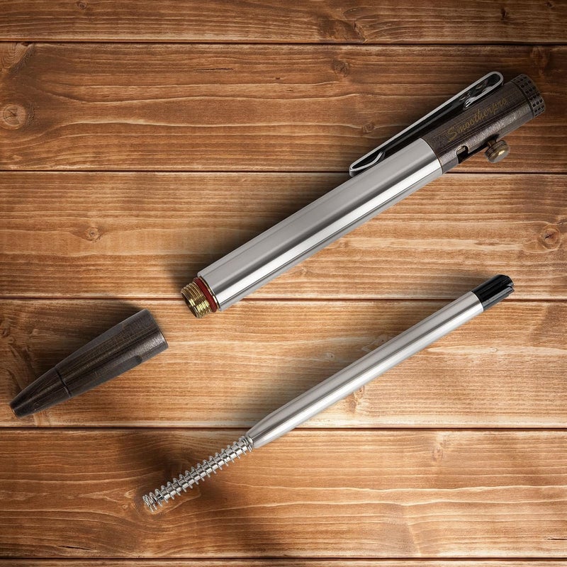 SMOOTHERPRO قلم بولت أكشن، قلم حبر جاف من الفولاذ المقاوم للصدأ، متوافق مع إعادة تعبئة باركر، قلم ثقيل الوزن ليد مرتعشة، باركنسون، يد مصابة بالتهاب المفاصل، أسود عتيق (SP01BK) - Image 5